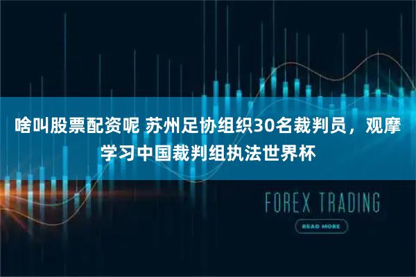 啥叫股票配资呢 苏州足协组织30名裁判员，观摩学习中国裁判组执法世界杯